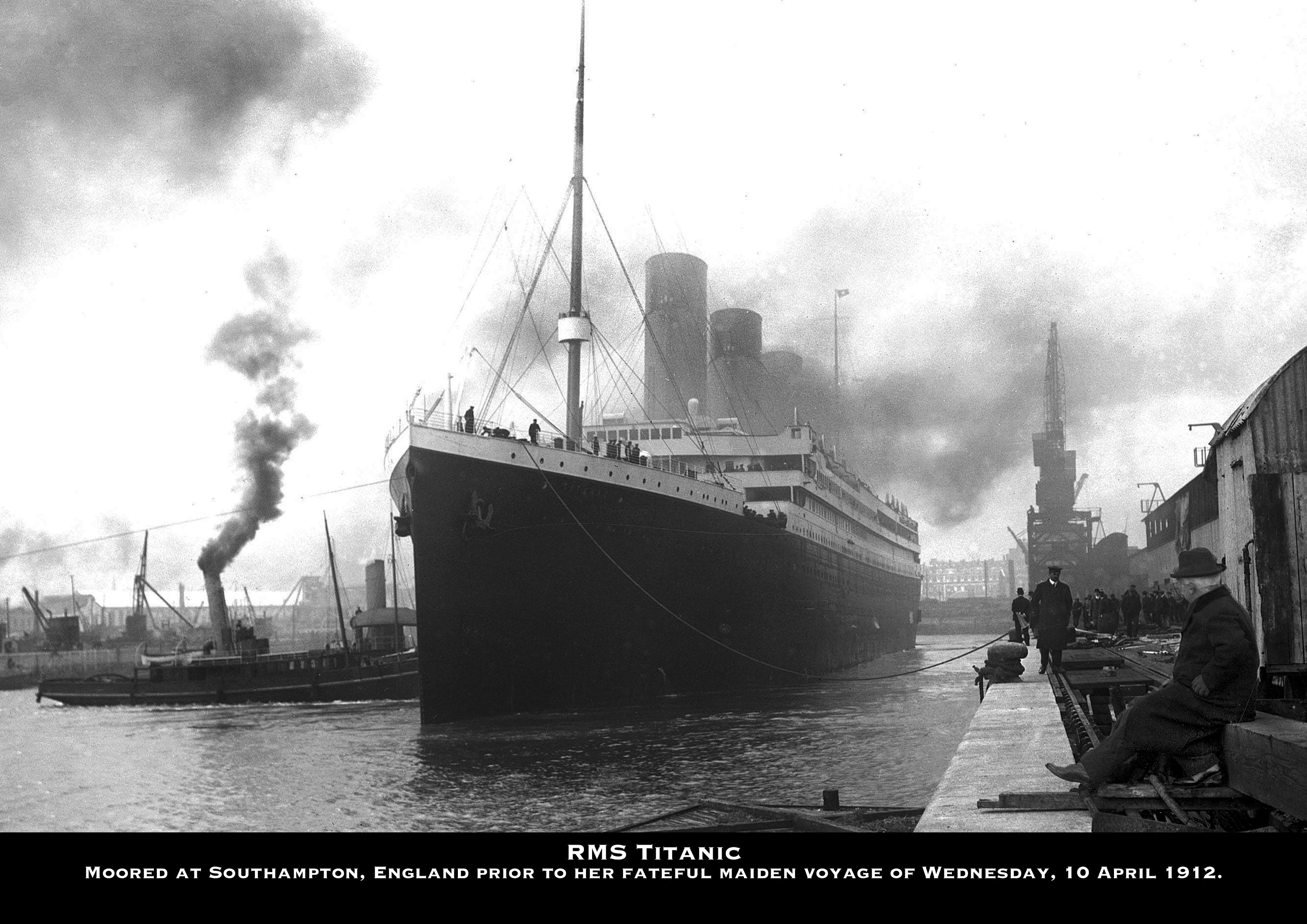 RMS Titanic Moored at Southampton, England Prior to Her Fateful Maiden
