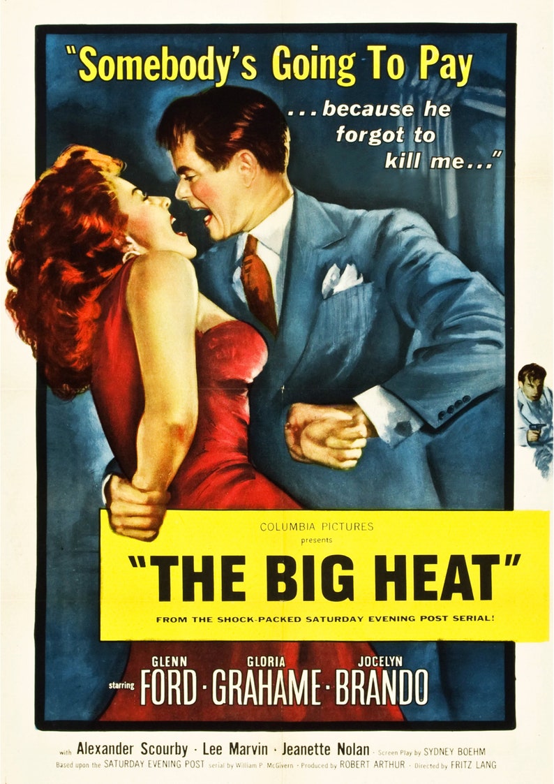 Gloria Grahame Glenn Ford Jocelyn Brando The Big Heat Mini Movie Poster 01 A4 Size 210 x 297mm 8.5 x 11.75 image 1