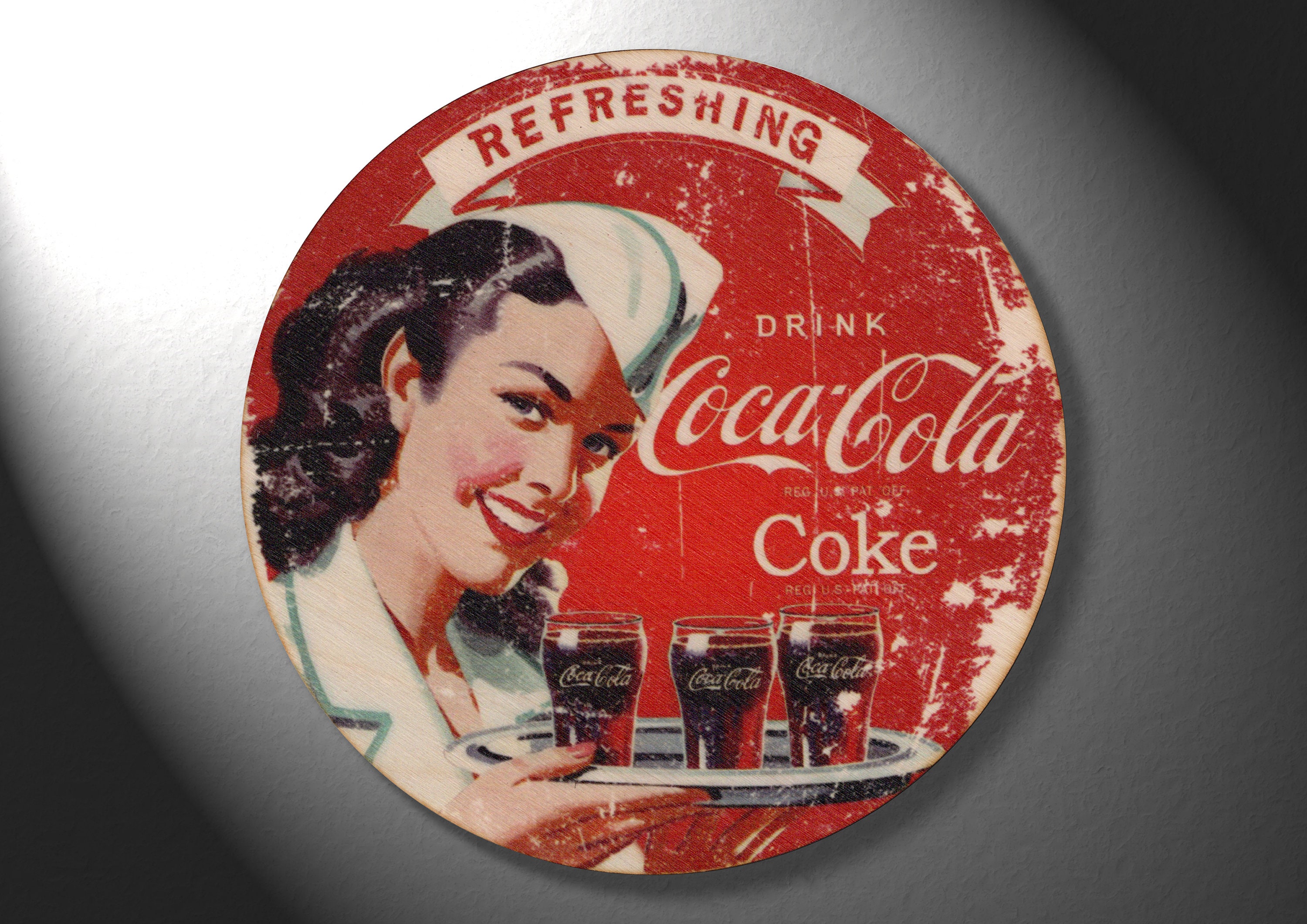 2 Coca - Cola Deko - Blech - Teller