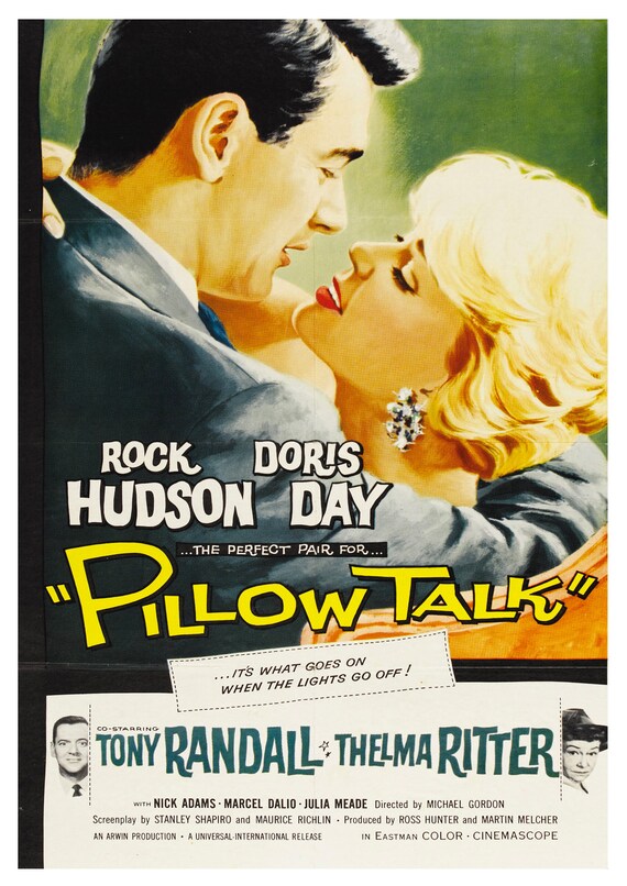 Rock Hudson - Doris Day - Pillow Talk - Mini Movie Poster 01 (A4 Size - 210  x 297mm - 8.5