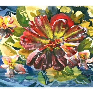 Toscaanse Bloei: Flower Aquarel Art Print