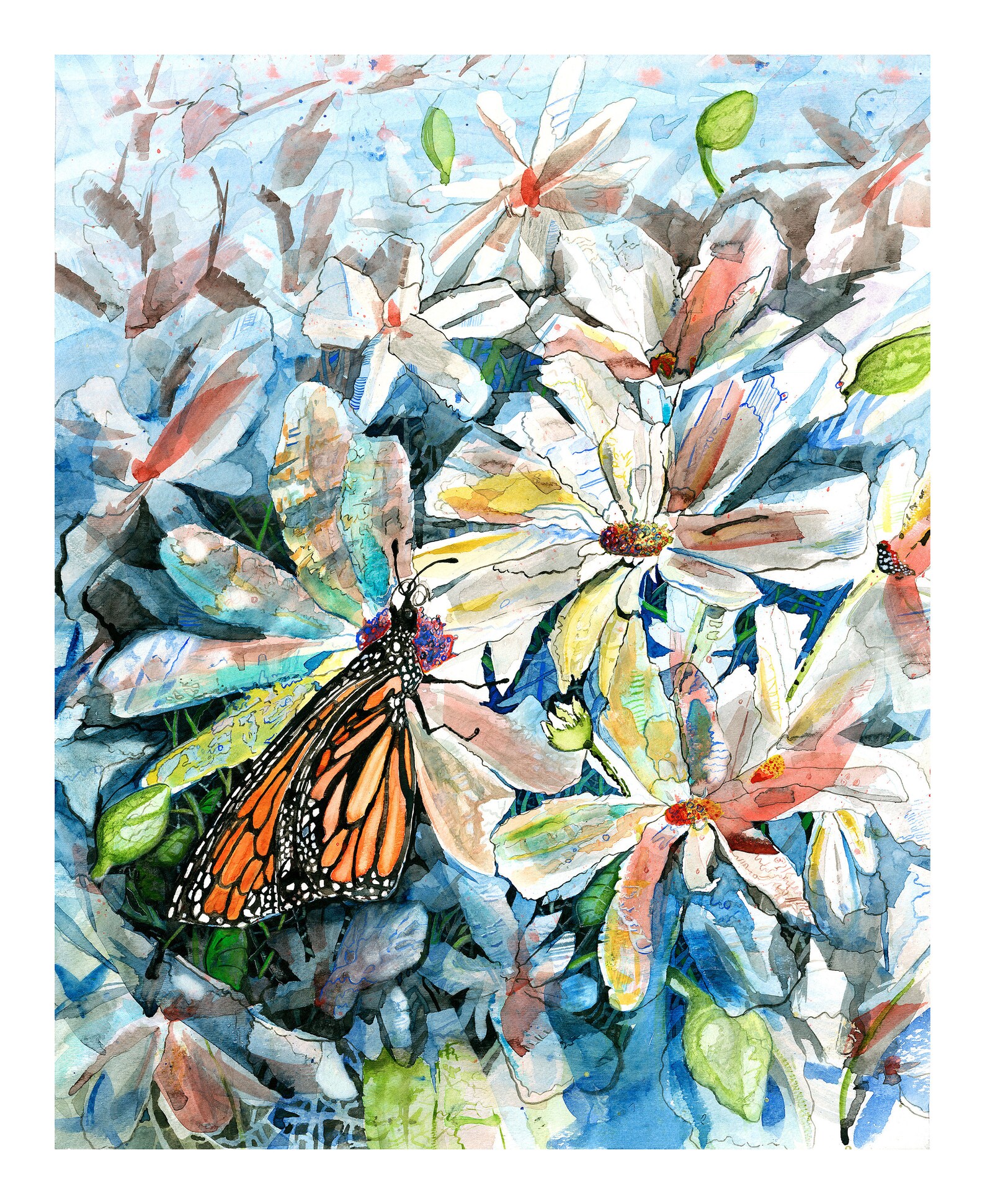 A Monarch Moment: Butterfly Watercolor Art Print - Etsy
