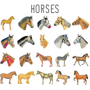 20 Horse machine embroidery designs, animal embroidery pattern, horse head embroidery, rodeo horse pattern cowboy embroider western pattern