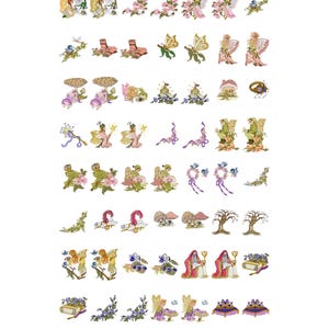 64 Fairy machine embroidery designs, fairies embroidery pattern, large elf embroidery, flower fairy embroidery, fairytale embroidery, merlin