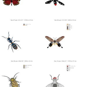 22 Insects Machine Embroidery Designs, Animal Embroidery Pattern ...