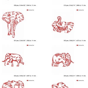 10 Elephant Machine Embroidery Designs, Animal Embroidery Pattern ...