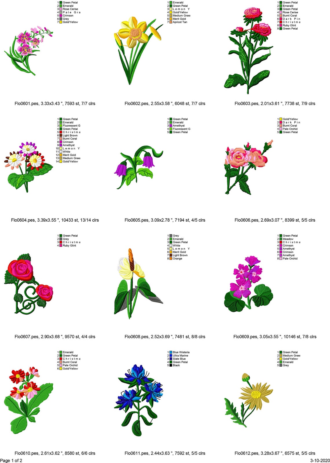 20 flower machine embroidery designs floral embroidery  etsy 20 flower machine embroidery designs floral embroidery  etsy