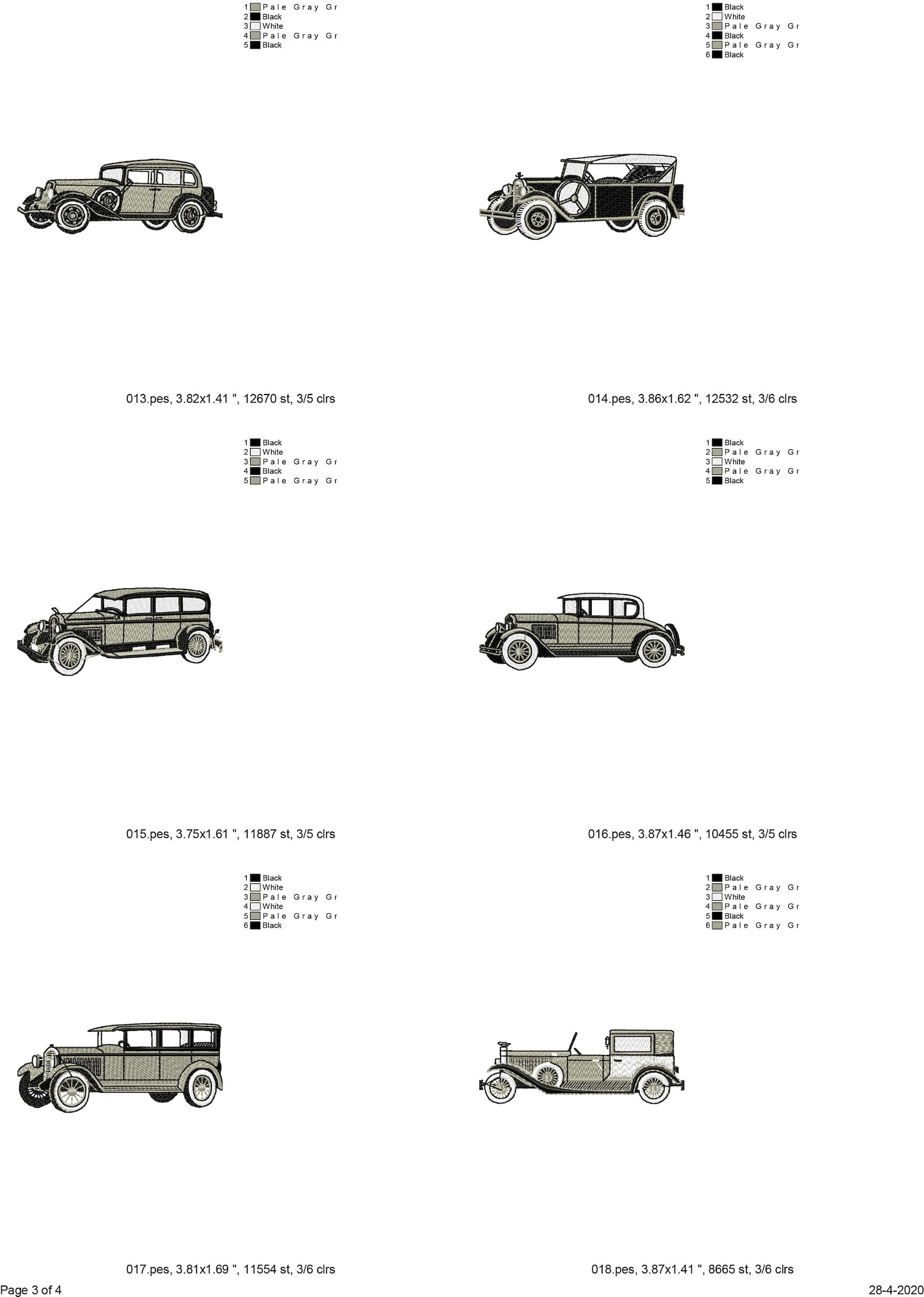 20 Vintage Cars Machine Embroidery Designs Oldtimer Etsy