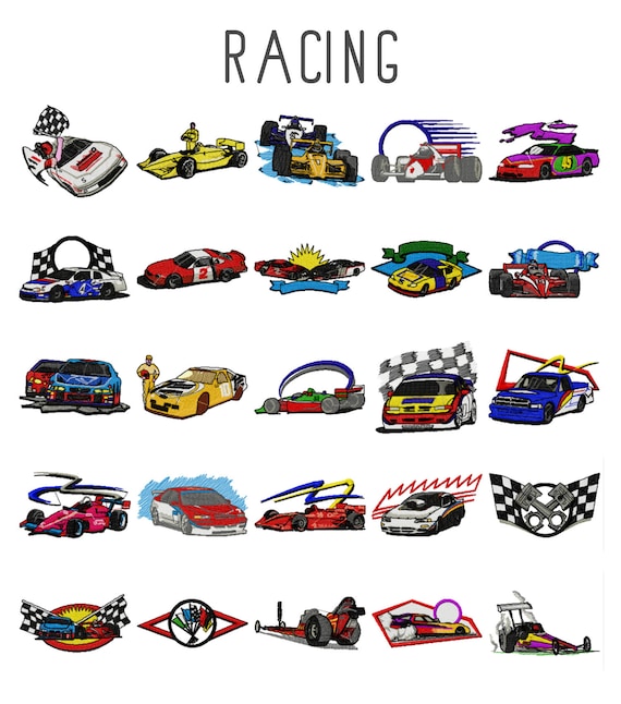 25 Racecar machine embroidery designs race car embroidery Etsy