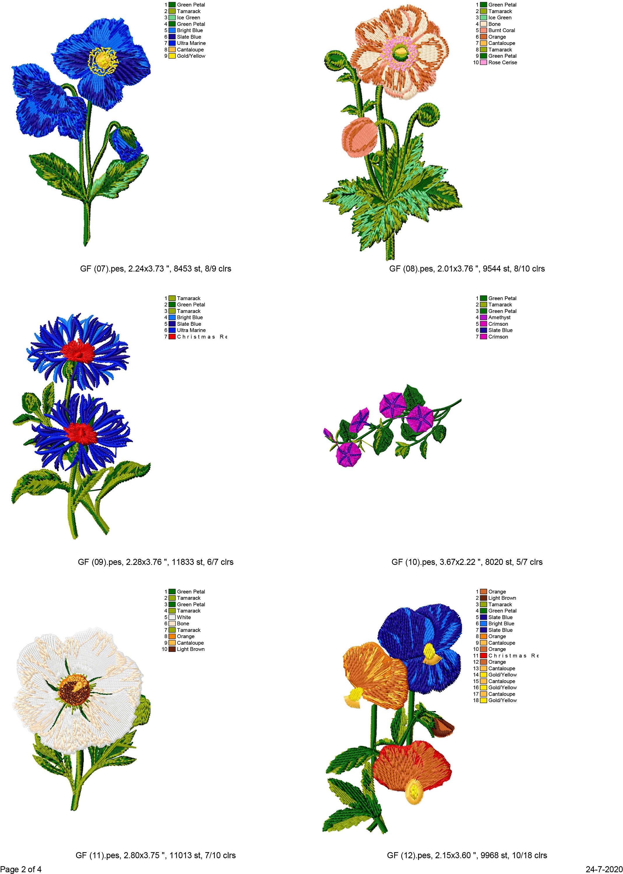 23 Flower Machine Embroidery Designs Floral Embroidery | Etsy