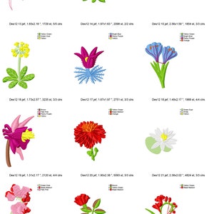 35 MINI Flower machine embroidery designs, floral embroidery pattern, calla lilly flower, tropical flower embroidery rose embroidery pattern image 3