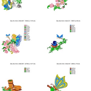 Puede incluir: Un conjunto de cinco dise&ntilde;os de bordado que representan hadas, mariposas y flores. Los dise&ntilde;os son de varios colores, incluyendo rosa, azul, verde y amarillo. Los dise&ntilde;os son perfectos para a&ntilde;adir un toque de fantas&iacute;a a cualquier proyecto.