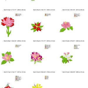35 MINI Flower machine embroidery designs, floral embroidery pattern, calla lilly flower, tropical flower embroidery rose embroidery pattern image 4