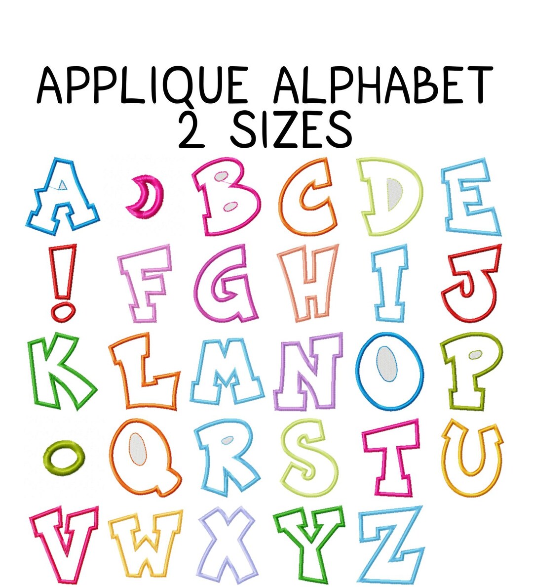 Applique Alphabet Embroidery Designs, Large Alpha Application, Monogram ...