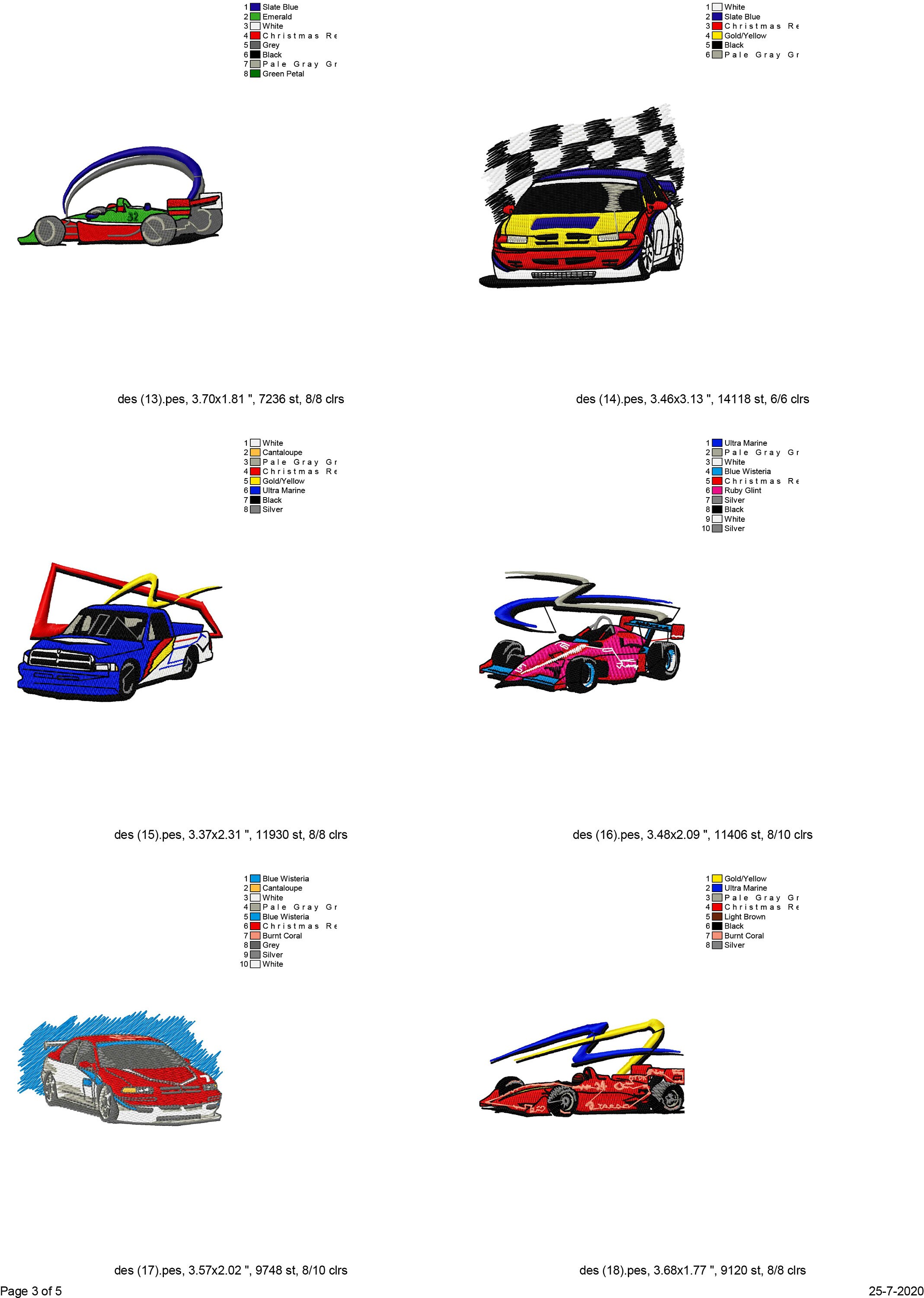 Etsy Racing Designs 25 Racecar Machine Embroidery Designs, Race Car Embroidery Pattern ...