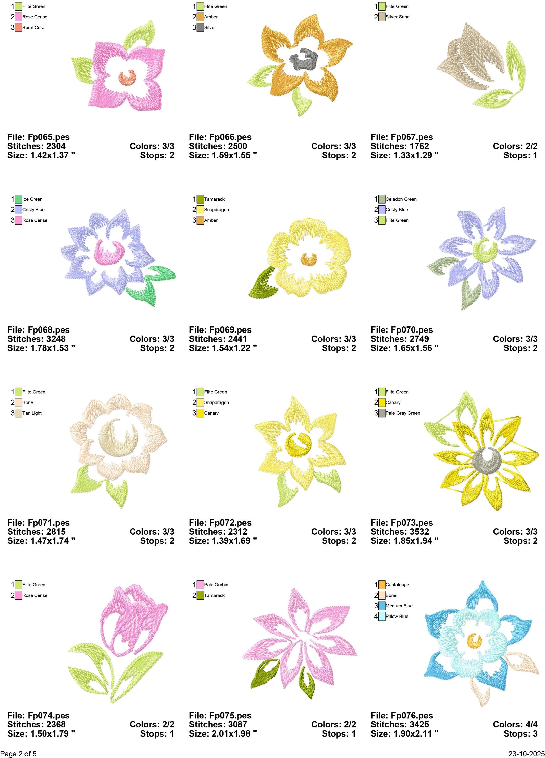 50 MINI Flower Machine Embroidery Designs, Floral Embroidery Pattern ...
