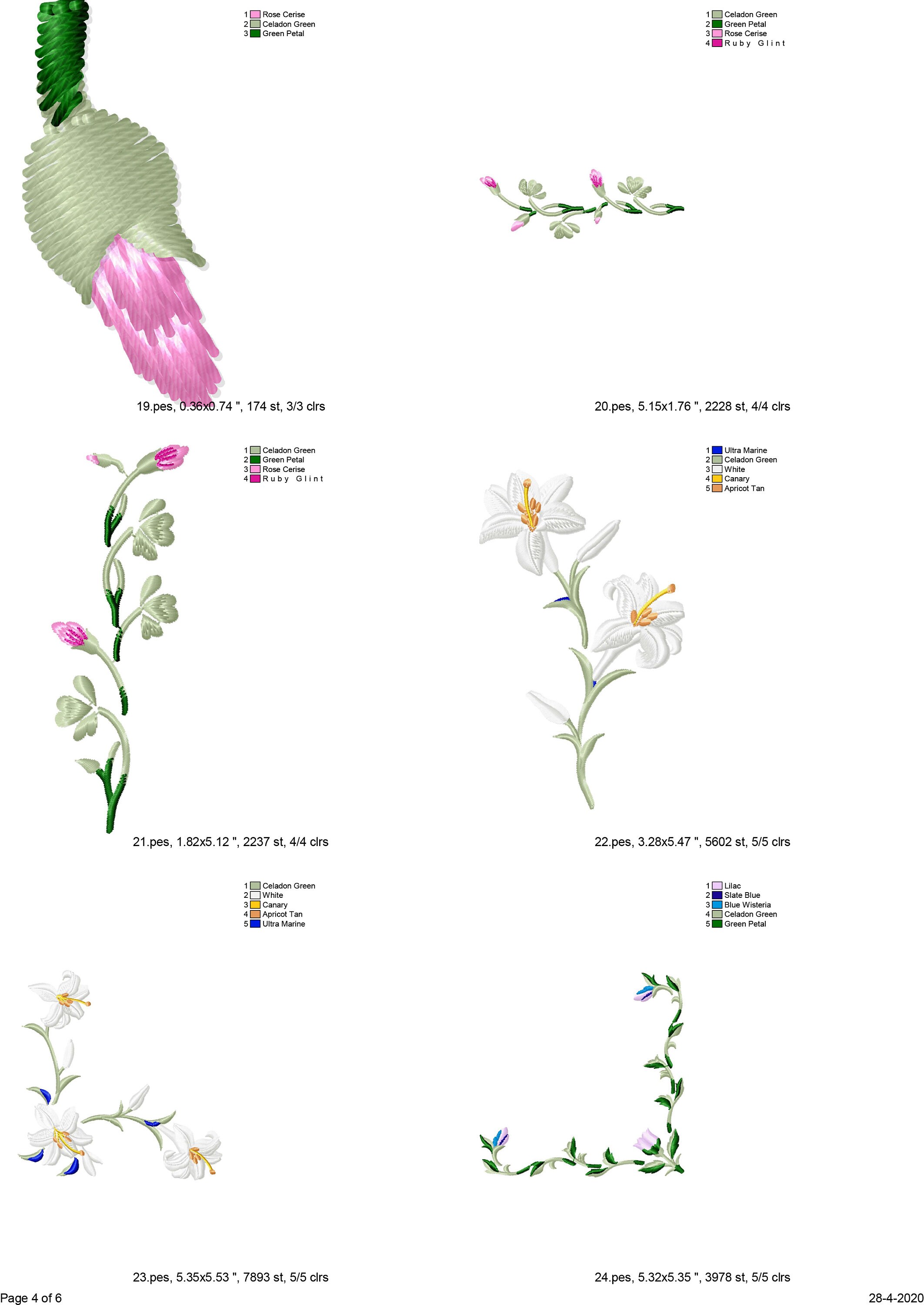 31 Flower Machine Embroidery Designs Floral Embroidery - Etsy