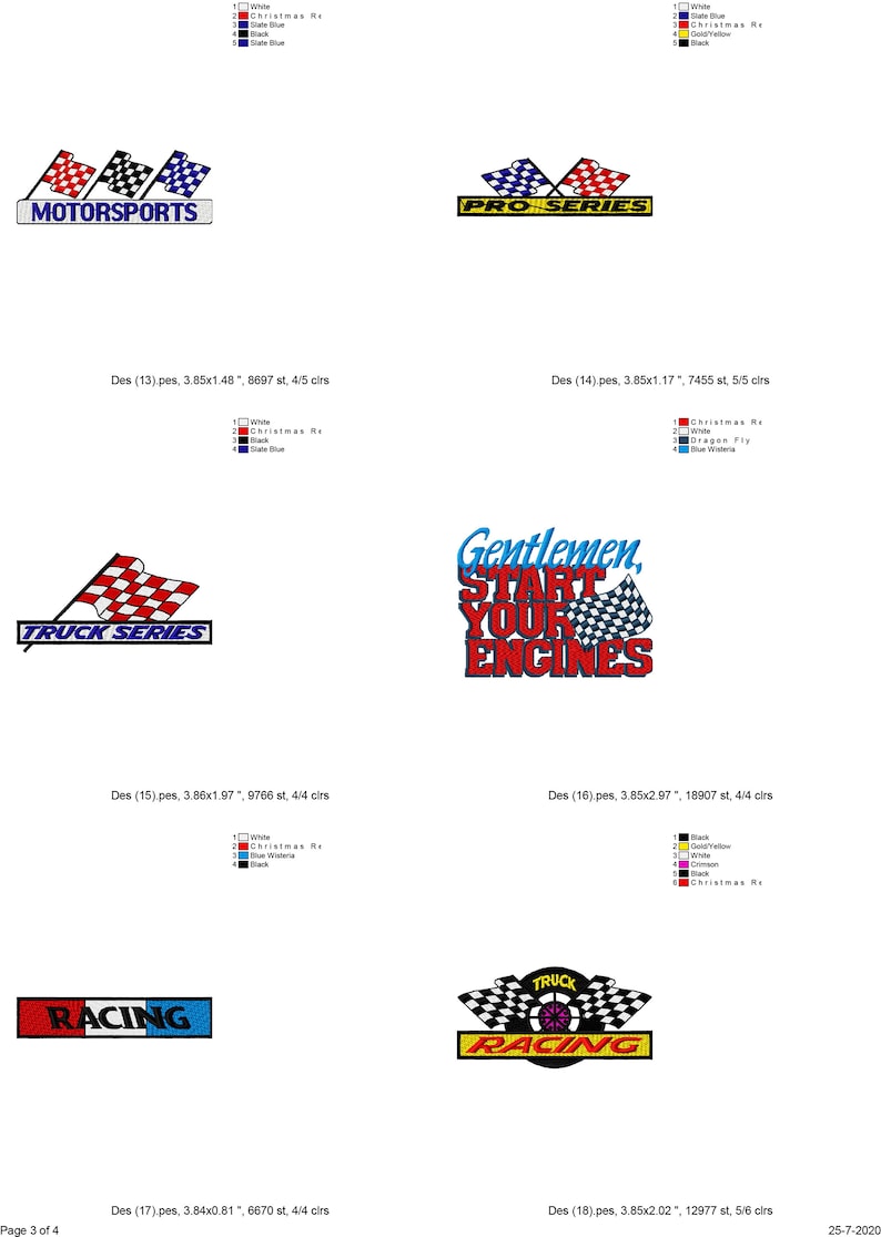 Etsy Racing Designs 20 Race Banners Machine Embroidery Designs, Formula 1 Racing, Race Car ...