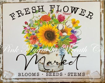 Flower market sign