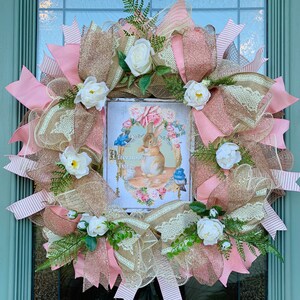 Felt Flower Wreath / Chicken Wire Wreath / Rustic Wedding / Rustic Decor /  Boho Decor / Boho Wreath / Blush Wedding / Farmhouse Decor 