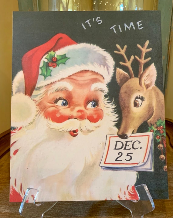 Vintage Santa sign | Etsy
