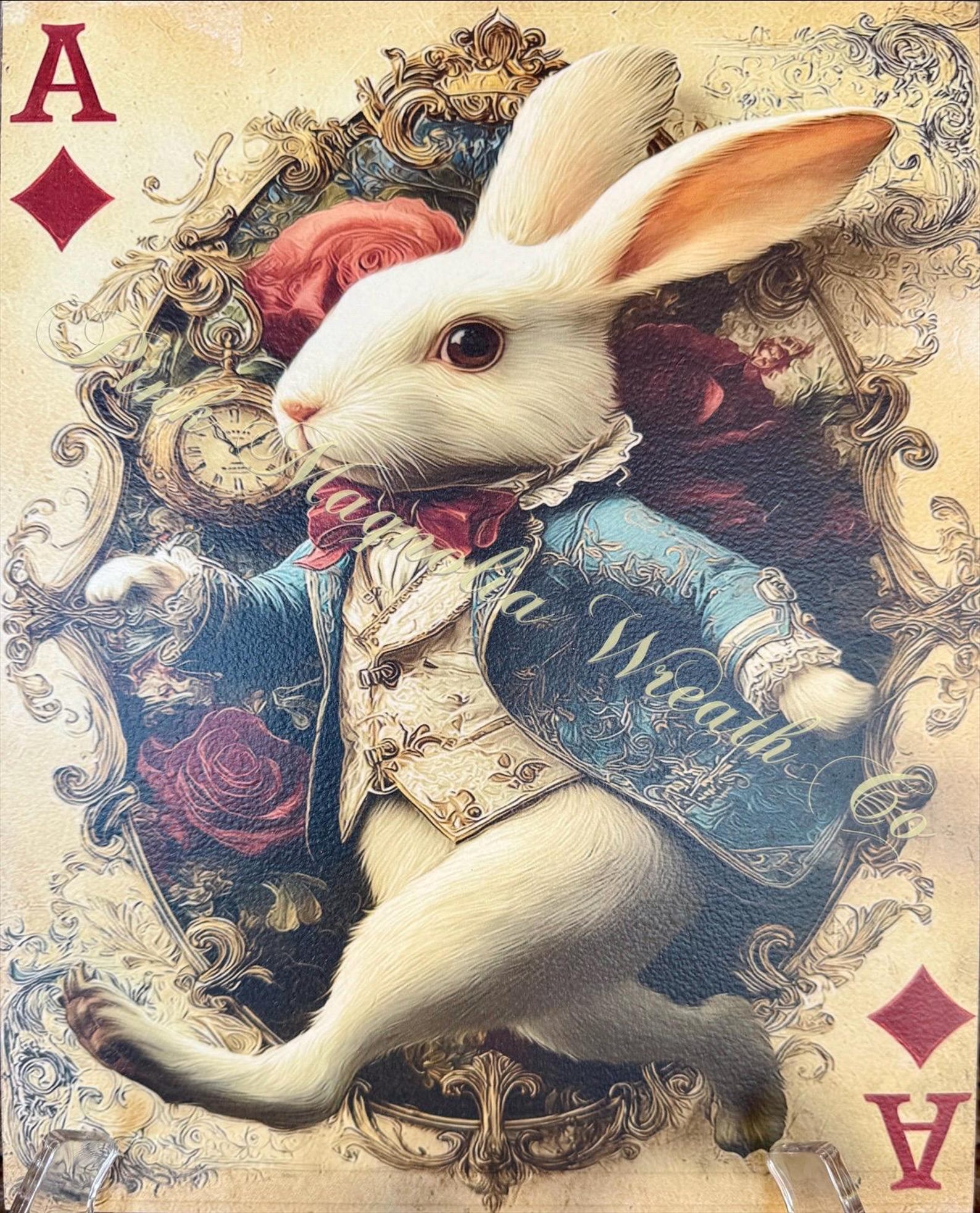 Whimsical White Rabbit Sign - Etsy