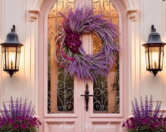 Purple floral wreath