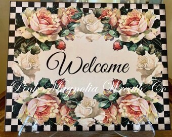 Floral welcome sign