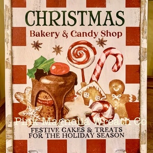 Christmas candy shop sign