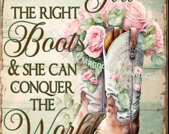 Cowgirl boot sign