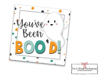 You've Been Boo'd Printable Tag- 2" Halloween Cookie Tag, You've Been Boo'ed Tag, Cookie Packaging, Fall Cookie Cards
