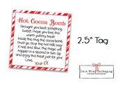 Elf Hot Cocoa Bomb Printable Tag, Christmas Hot Chocolate Tags, Cookie Cards, Elf