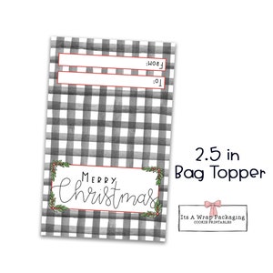 Christmas Bag Topper, 2.5 Inch Printable Cookie Bag Topper, Treat Bag Topper, Christmas Cookie Tags, Christmas Cookie Cards, Merry Chritsmas
