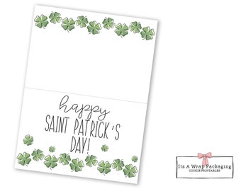 St. Patrick's Day 3" Bag Topper- St. Patrick's Day Cookie Tags, St. Patrick's Day Cookie Cards, Clover, Pot of Gold, Shamrock