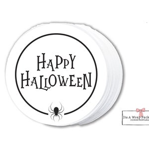 Halloween Printable Cookie Tag -2&quot; Circle, Cookie Packaging, Spider Cookie Tag, Halloween Gift Tag