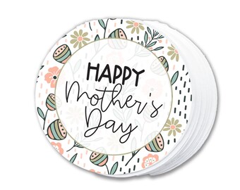 Mother's Day Printable Cookie Tag -2" circle- Floral