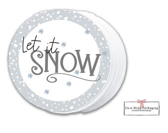 Christmas Printable 2" Tag, Let it Snow Cookie Tag, Hot Chocolate Bomb Tag, Hot Cocoa Bomb tag, Christmas Cookie Tag, Winter Cookie Tags