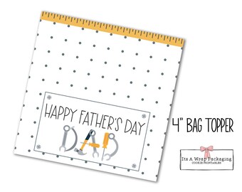 Vatertag 10,3 cm Printable Bag Topper -Tools, Cookie Tags, Cookie Verpackung
