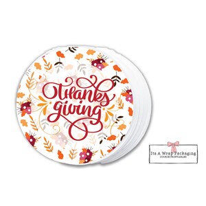 Thanksgiving Printable Cookie Tag -2&quot; Circle- Cookie Packaging, Thanksgiving Gift Tag, Fall Cookie Tags