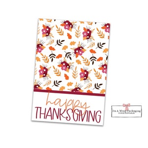 Happy Thanksgiving Printable Mini Cookie Card 3.5&quot; X 5&quot;, Cookie Packaging, Fall Cookie Cards, Fall Cookie Tag, Wine and Cold