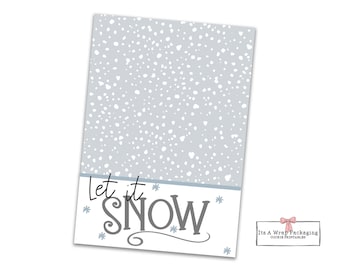 Christmas let it Snow Cookie Printable Mini Cookie Card 3.5&quot; X 5&quot;, Let It Snow Cookie Cards, Christmas Cards, Winter Cookie Cards, Snowman
