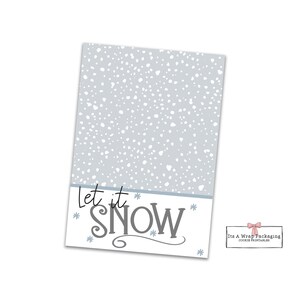 Christmas let it Snow Cookie Printable Mini Cookie Card 3.5&quot; X 5&quot;, Let It Snow Cookie Cards, Christmas Cards, Winter Cookie Cards, Snowman