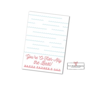 Tarjeta de galleta imprimible del Día del Padre, 3.5" x 5"- Papá, Pez, Eres O-FISH-Ally el mejor, Etiquetas de galletas, Feliz Día del Padre