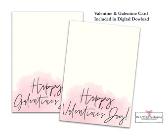Valentines Mini Cookie Card 3.5" X 5" - Galentines Cookie Card, Valentine Cookie Tags