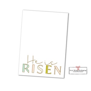 Ostern druckbare Cookie-Karte 3,5 "X 5"-Er ist auferstanden Osterplätzchen-Karte, Osterplätzchen-Tag, religiös, Kreuz
