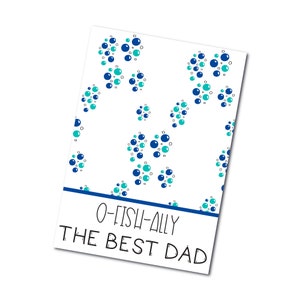 Vader dag afdrukbare Mini Cookie Cards - 3,5 " x 5"- O-Fish-Ally de beste vader, vis, bubbels