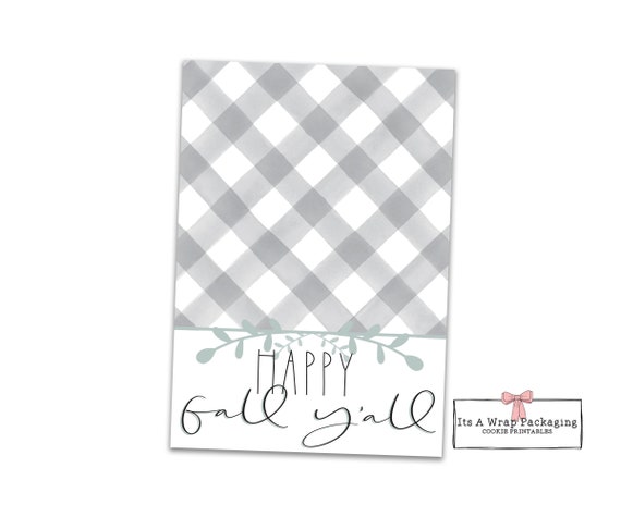 Happy Fall Y'all Printable Mini Cookie Card 3.5 X - Etsy