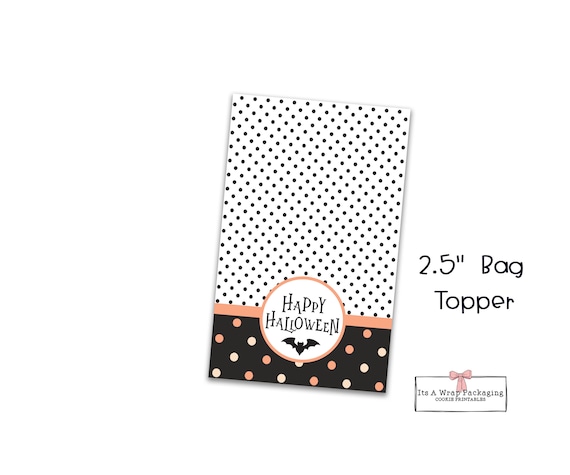 Halloween Bag Topper, 2.5 Inch Printable Cookie Bag Topper, Treat Bag Topper, Happy Halloween, Trick or Treat
