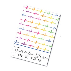 Healthcare Thank You Printable Mini Cookie Card 3.5&quot; X 5&quot;
