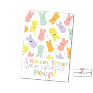 Easter Printable Cookie Card 3.5" X 5" -Sweet Treats for My Peep Easter Cookie Card, Easter Cookie Tag, Easter Bunny, Easter Peeps